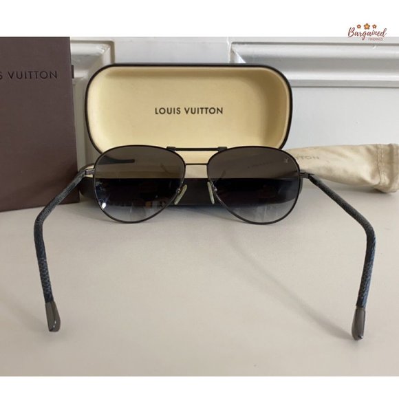 Authentic LOUIS VUITTON Damier Graphite Gunmetal Conspiration Pilote Sunglasses - Picture 3 of 12
